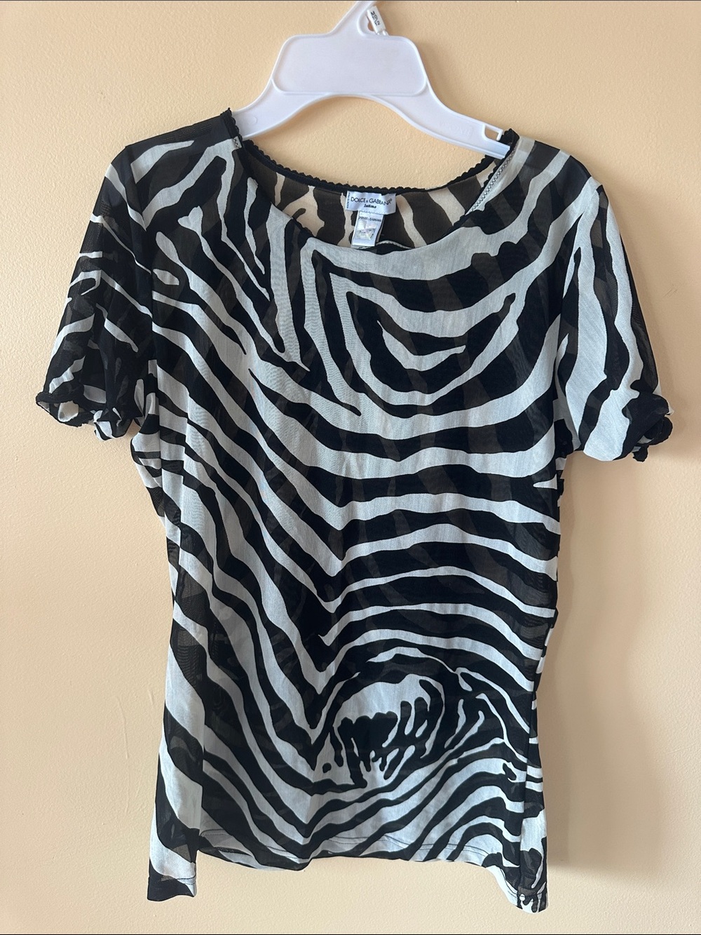 Authentic Vintage Dolce & Gabbana Zebra Print Mesh Top